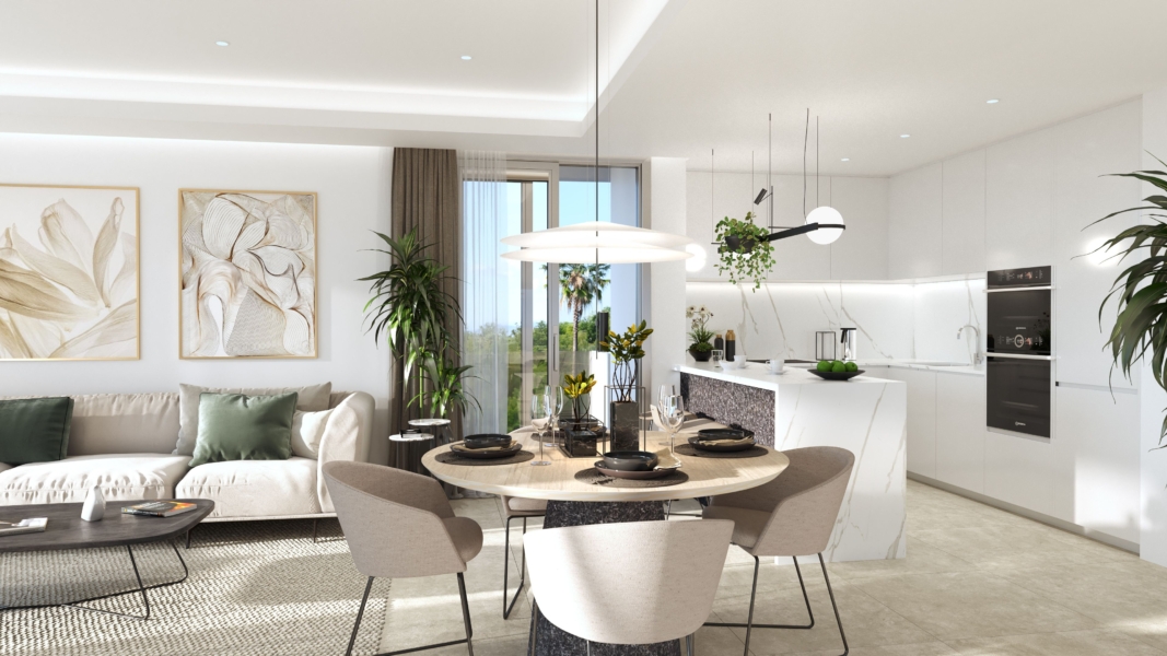 Enjoy coastal living in this chic Viva Life complex apartment with its modern kitchen and airy open layout Set amidst the Costa Blanca South in Orihuela.