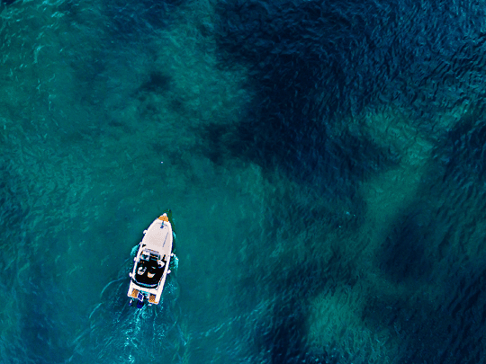 Boat on the sea in Benidorm